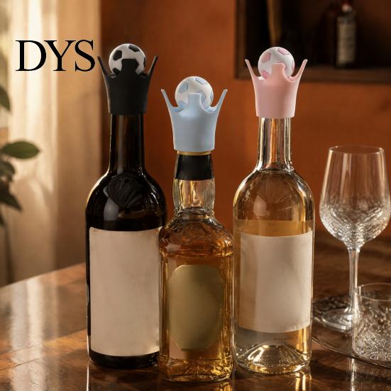 Kitchen Gadgets for Wine Football-shaped Stoppers, Silicone Champagne Sparkling Bottle Savers, Leak-proof Sealer Stoppers Beer Soda, Reusable