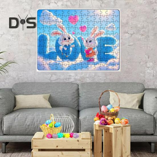 130ks/sada Pár Skládačka Králík Valentýn LÁSKA Zajíček logická hra Děti Dospělí Vzdělávací papírové puzzle Hračka Domácí dekorace