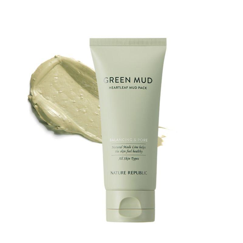 Nature Republic Natural Made Green Heartleaf Balancing Mud Pack – Pore Care & Oil Control Face Mask – 120ml