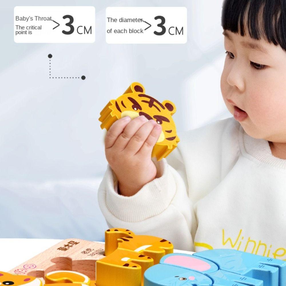 

Educational 3D Wooden Puzzles Cartoon Wooden Puzzle Toy Wooden Rainbow Blocks Puzzle Baby style F
