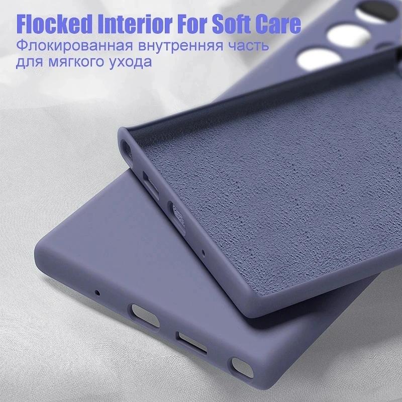 Nové vylepšené pouzdra na telefon z tekutého silikonu pro Samsung Galaxy S24 S23 S22 S21 S20 Ultra Plus A34 A54 5G pouzdro Měkký nárazuvzdorný kryt