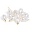 High-Gloss Gold Teardrop Pendant Necklace with ABS Imitation Pearl Beads