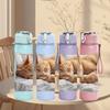 1PC Sleeping Cat Cozy Animal Print 750ml Color Plastic Sports Water Bottle Leakproof Flip Straw Lid Suitable for Sports Office Home Use