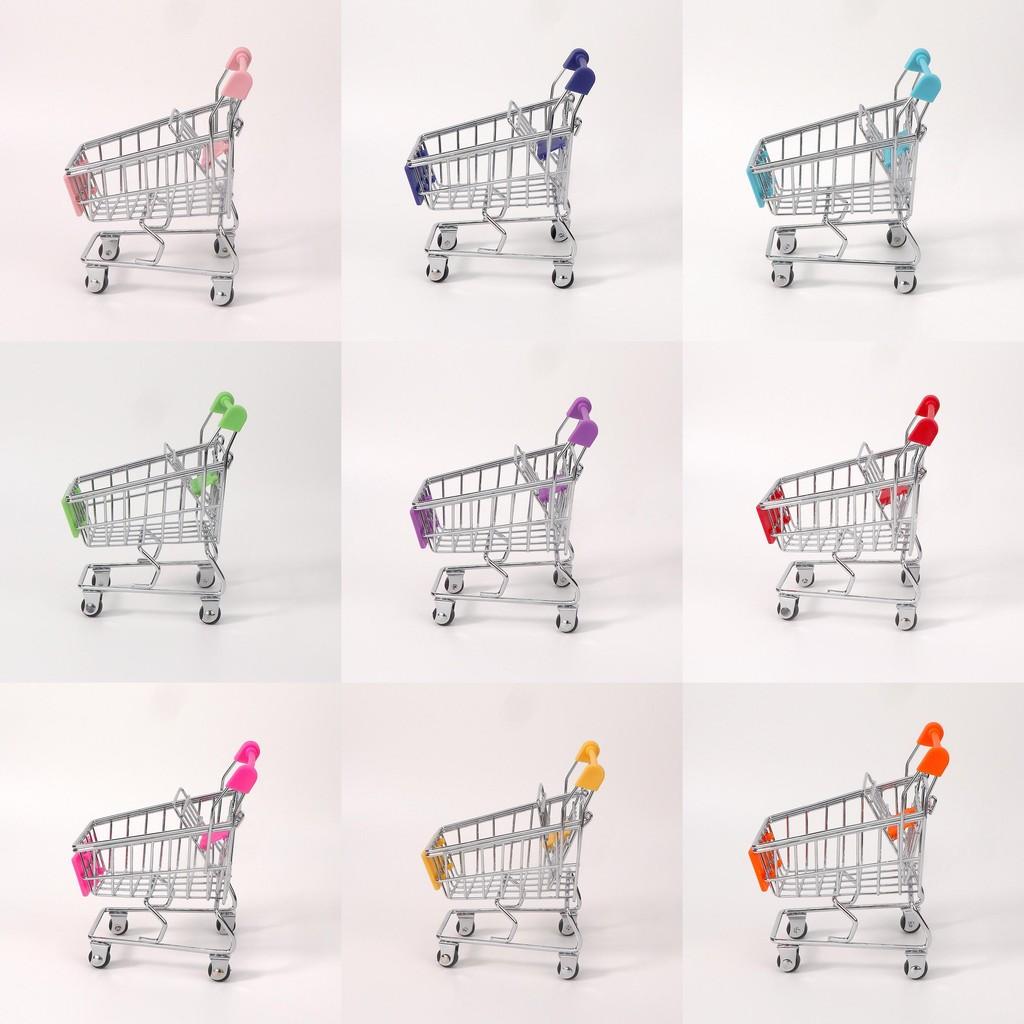 Toy Small Metal Shopping Cart Interactive Features For Kids Role Games Playing