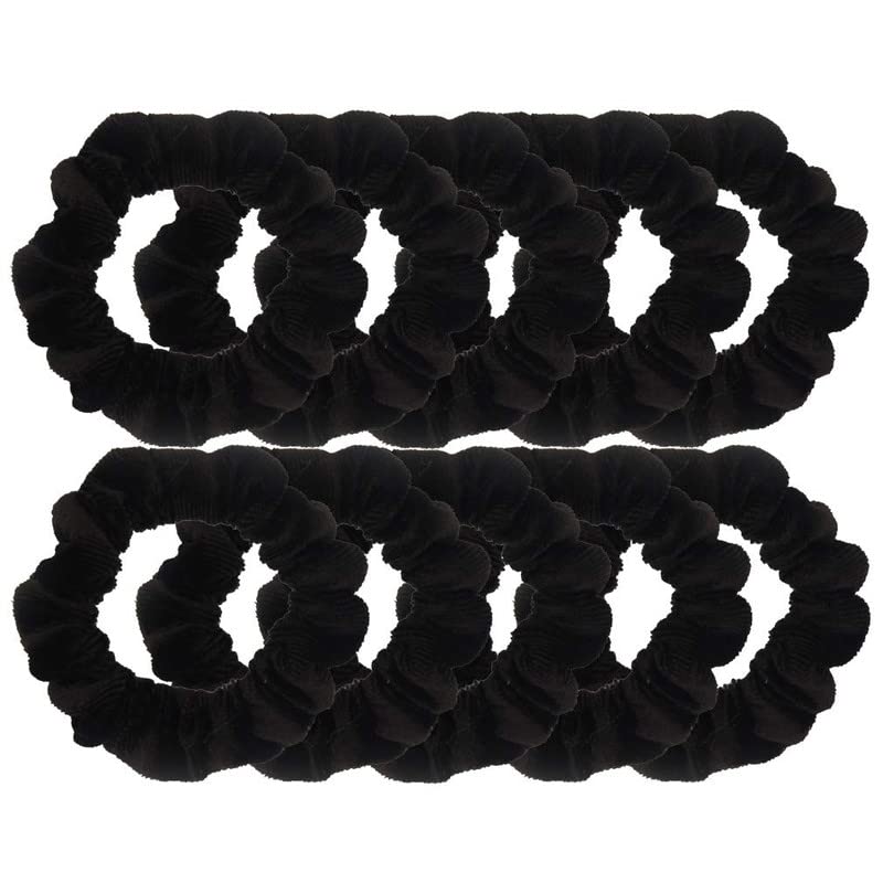 Staila Pack of 10 Small Velvet Scrunchies for Women Hair Accessories, Mini Thin Elastic Hair Ties