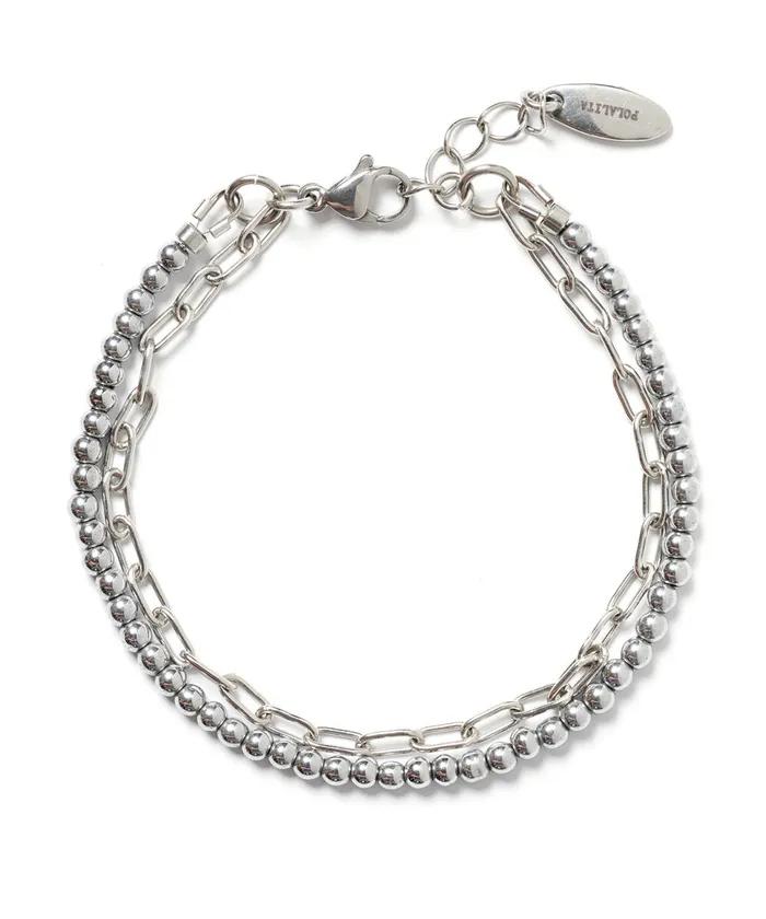 Surgical Chain Double Layer Bracelet (PLT-BR-012_SV)