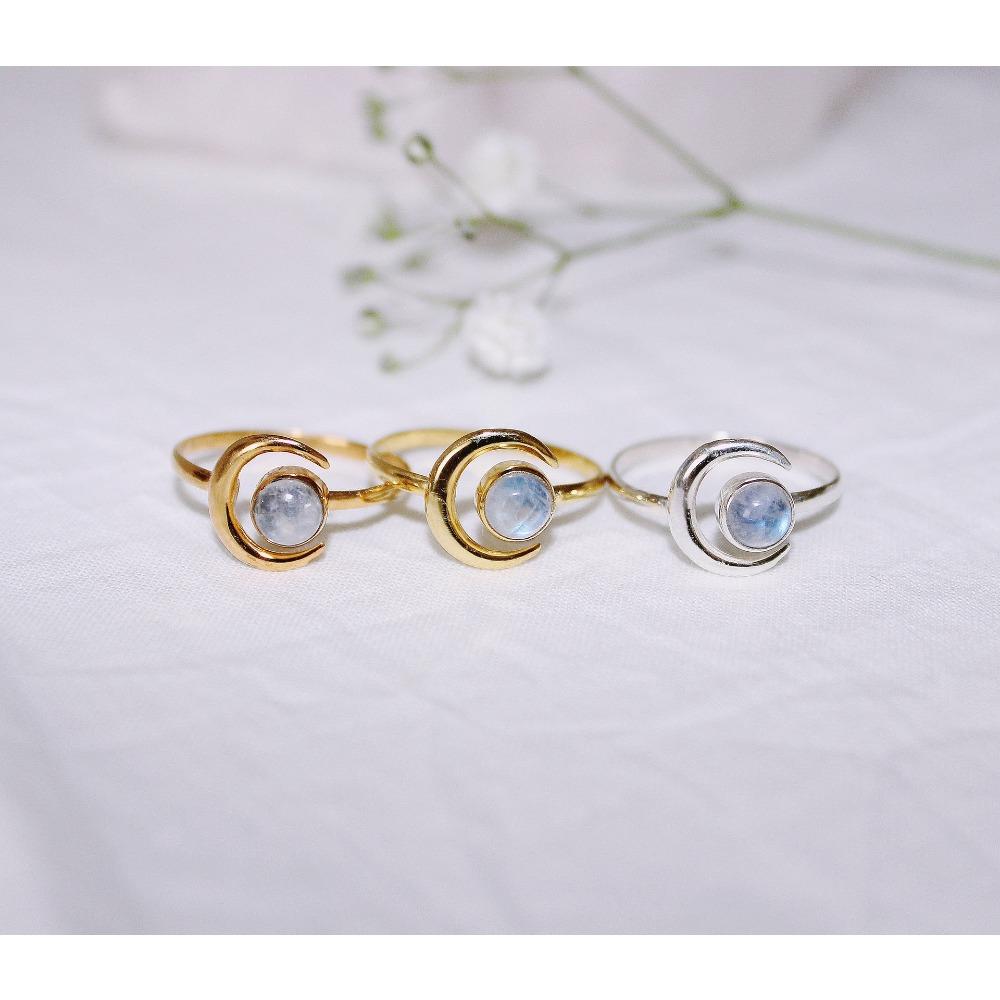 

Новое популярное кольцо с лунным камнем и фазами Луны opening adjustable