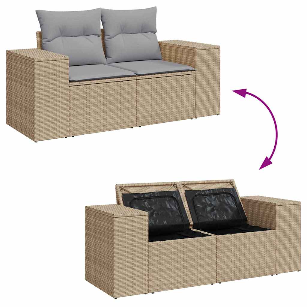 Garden Sofa Set with Cushions 12 Pcs Beige and Light Grey