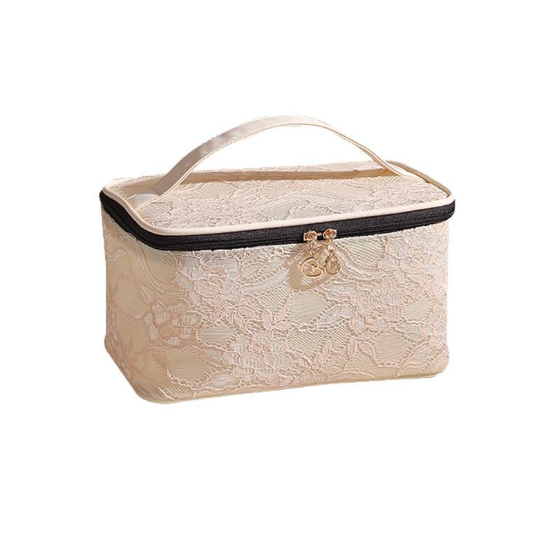 Geantă cosmetică de lux din dantelă de înaltă calitate: Organizator portabil de machiaj și articole de toaletă pentru călătorii (Ediția 2025)