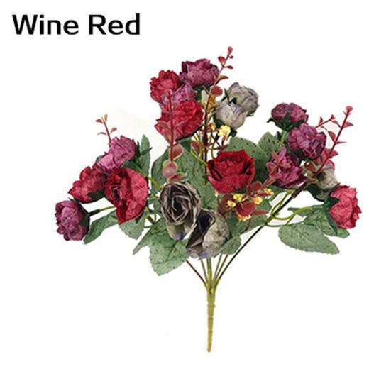 1 Bouquet 21 Heads Home Wedding Decor Fake Artificial Rose Flowers Blossoms