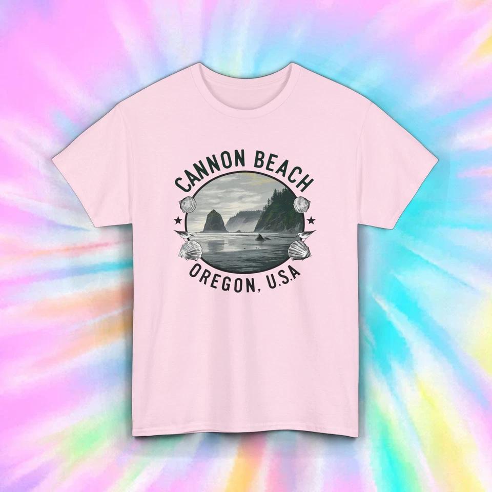 Cannon Beach Oregon T-Shirt | Coastal Scene Graphic Tee | Travel Souvenir 5 S