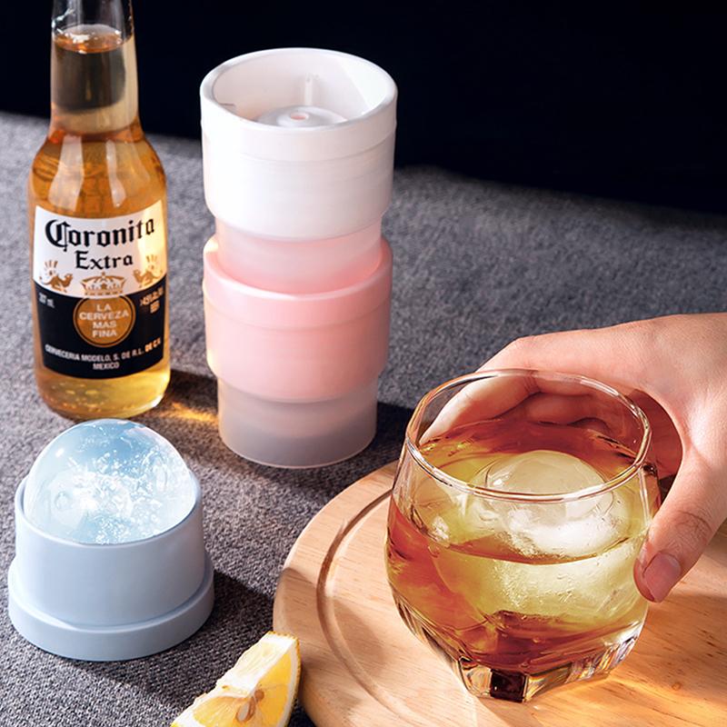 1Pc Ice Ball Maker Mold Silicone Lid Round Sphere Cube For Cocktail Whiskey