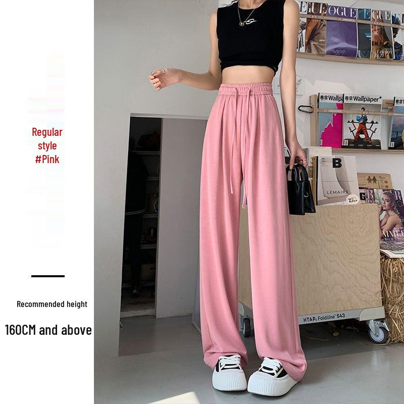 Cupro 2026 Women s High-Waisted Grey Wide-Leg Pants for Spring & Summer S (80-94 lbs)
