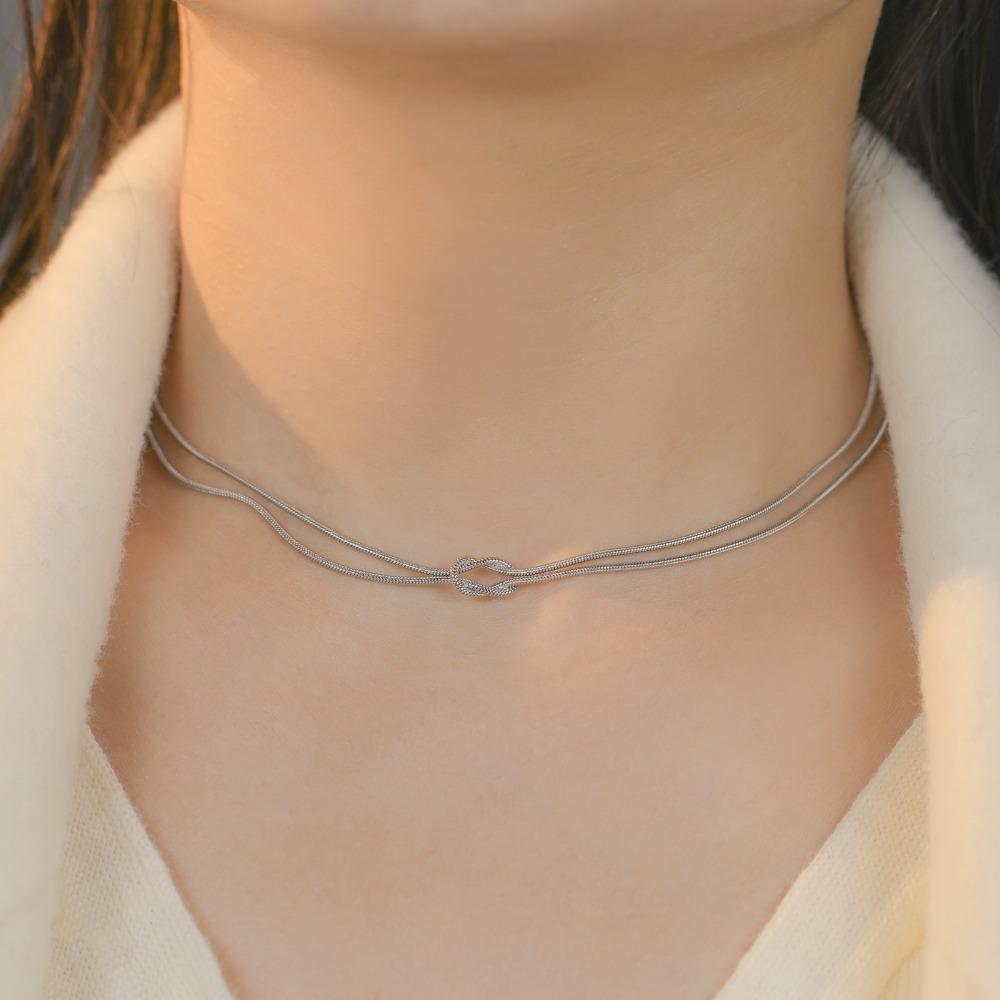 Fashion Minimalist Knot Wrap Couple Bracelet Double Layer Snake Chain Unique Gift for Her