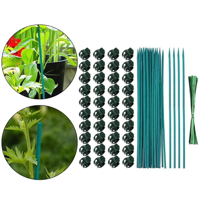 Garden Plant Stakes With Clip Heavy Type Plastic Support Poles For Climbing Vine Flowers Regulable Length Outdoor Use