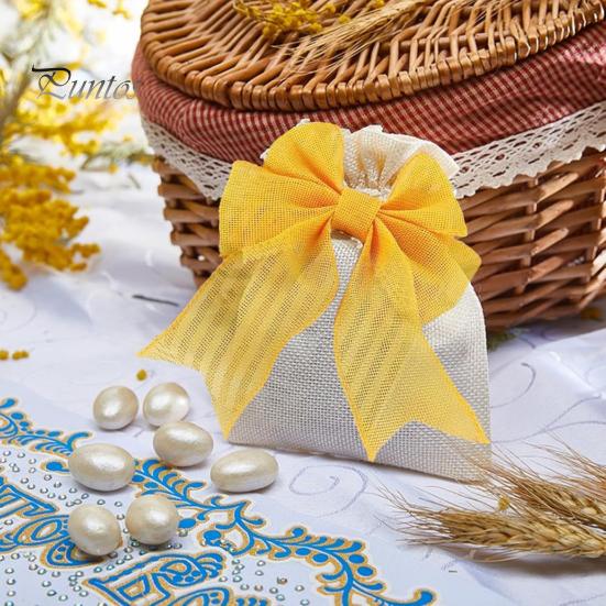 4 Rollen farbiges Band, 5 m, Jute-Bänder mit Draht, farbechtes Bastelband, Zubehör für Osterkränze, Geschenkverpackungen, Hochzeitssträuße