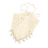 Forest Style Crochet Head Wrap Seashell Tassel Hollow Out Headscarf  Vacation Wear