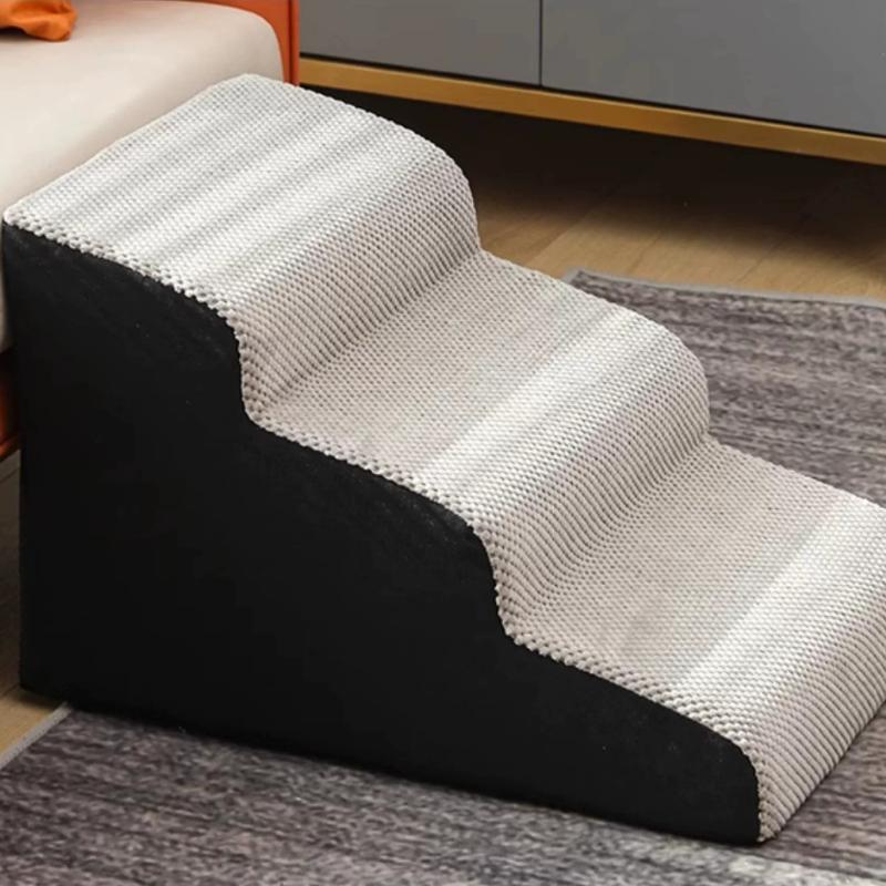 Removable Washable Pet Steps Puppy Stairs for Bed Non-Slip Cover Cat Climbing Ramp for Sofa Sponge Dog Ladder for Elderly Pets
