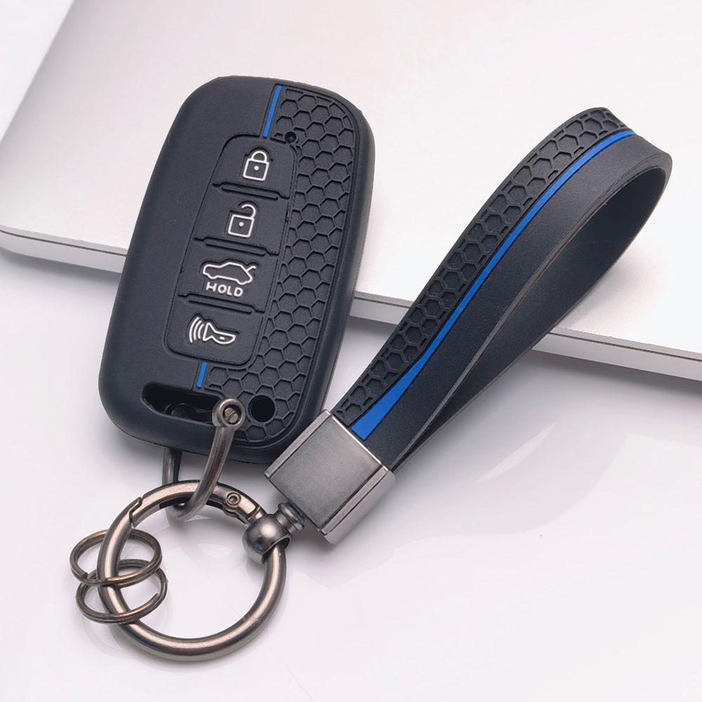 Premium Silicone Car Key Fob Cover For Hyundai I30 K2 K5 For KIA Optima K5 K3 With Keychain Soft Silicone Car Interior Accessories