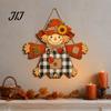 Autumn Theme Room Decor Fall Wooden Hanging Sign, Scarecrow & Pumpkin Maple Leaf Door Seasonal Home Accents Hanger, Harvest Thanksgiving Front Decor,