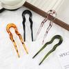 Retro Acrylic U-Shaped Hairpins - Transparent Qipao Style Hair Forks