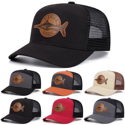 Unisex Šestipanelová Styl Trucker Čepice Nastavitelná Baseballová Čepice Žraločí Vzor Záplata Rybářská Čepice