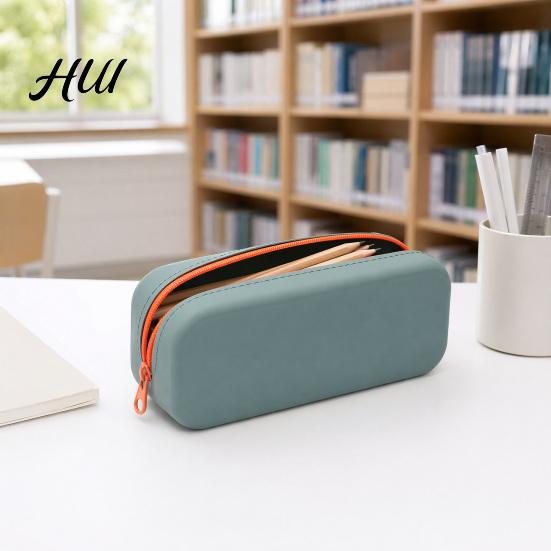 Solid Color Pen Case Silicone Pencil Case, Soft Bag, Makeup Pouch, Cosmetics Storage Pouch Stationery Bag for Students, School Supplies One-piece