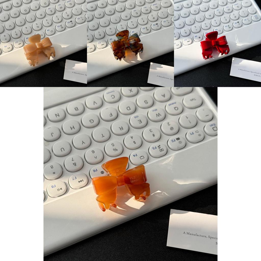 Chic Korean Style Small Bow Hair Clip Made From Acetate Perfect For Fashionable Women