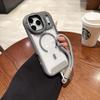Transparent for Magsafe Lanyard Bracket Case for iPhone 17 16 15 14 Pro Max 12 13 11 Magnetic Hand Wrist Strap Stand Clear Cover