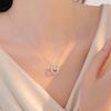 Elegant Light Luxury Zircon Necklace for Women - Gold-Plated, Simple Clavicle Chain