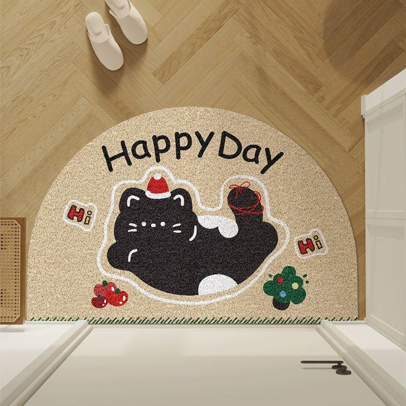 Нескользящий коврик для входной двери с кошачьей тематикой - Износостойкий, легко моющийся ковер с петлевым ворсом 40*60cm