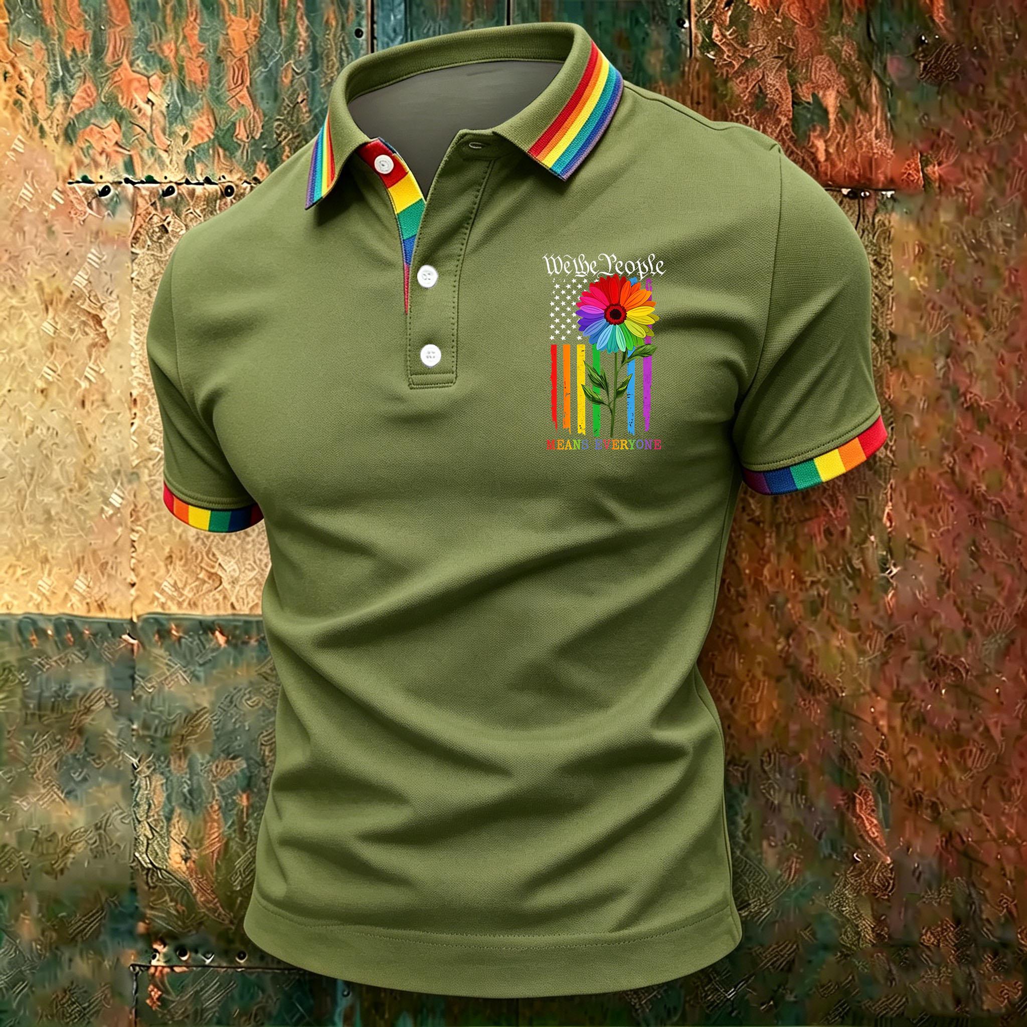 

Men s Casual Gradient Polo Shirt Short Sleeve Lightweight Breathable Fabric Classic Fit Summer Top XXXXL