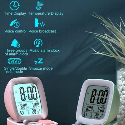 Mini Computer Alarm Clock Multi-function Digital Table Clock Gift Creative LED Bedside Light Snooze Calender Temperature