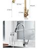 Elegant European-Style Brass Kitchen Faucet with Pull-Out Sprayer for Hot and Cold Water