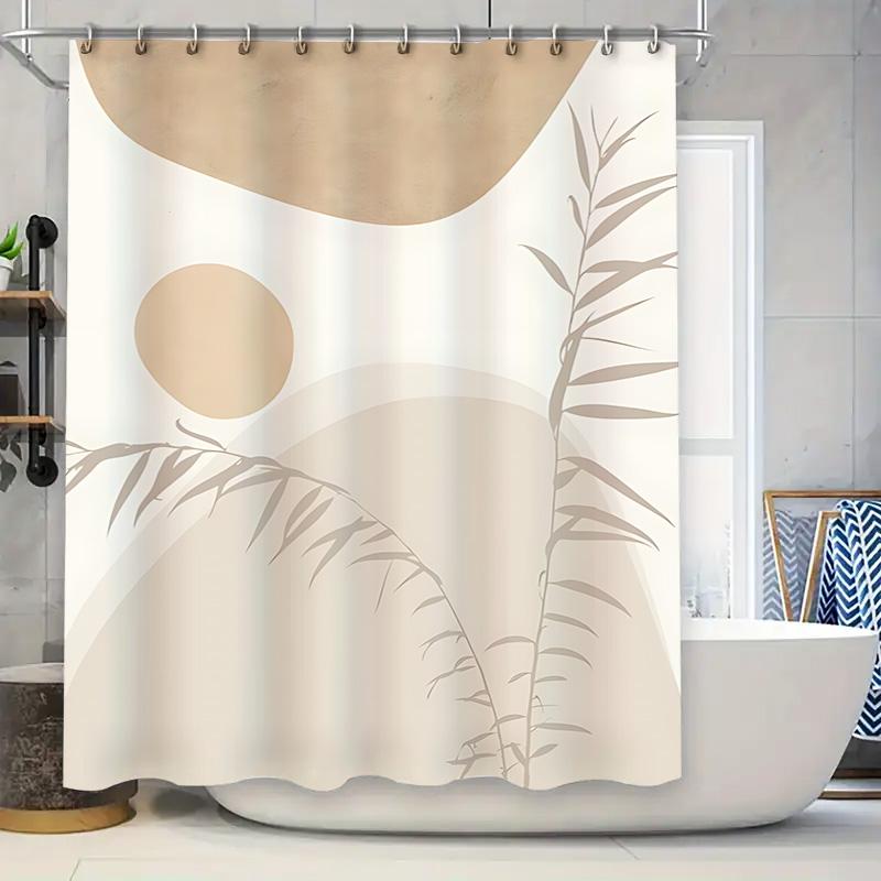 

Шторка для душа в стиле абстрактного искусства для современного декора ванной комнаты, минималистичный дизайн с мягкими цветами и растительными узорами, водонепроницаемый полиэстер 90X180cm(35x70in)