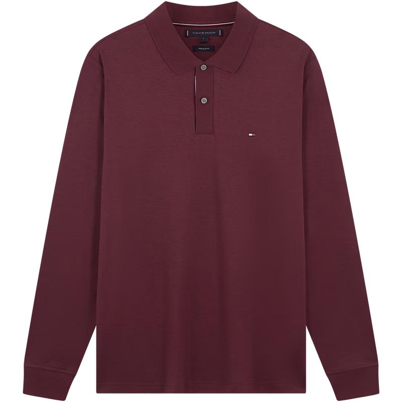 

Tommy Hilfiger Men s Contrast Placket Long-Sleeve Polo Shirt S