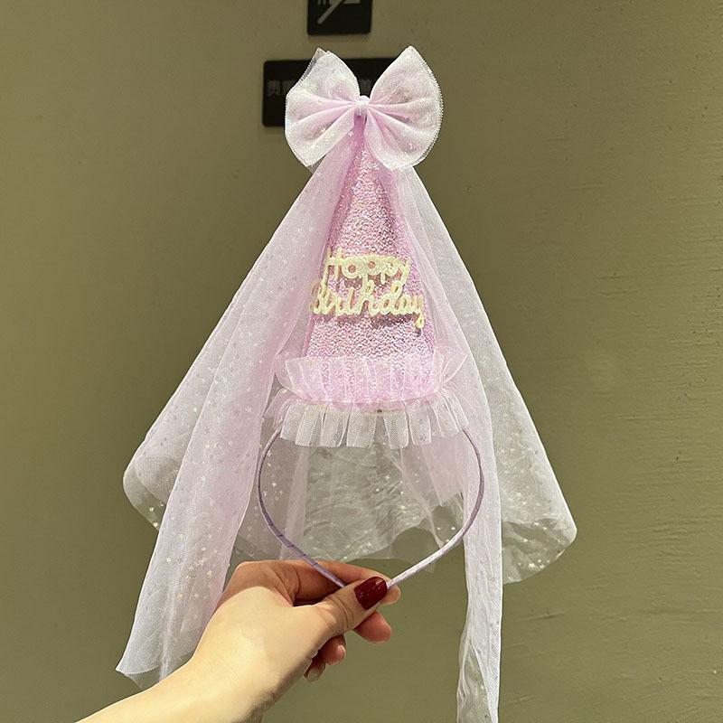 Princess Fairy Rhinestone Headband & Veil Set for Girls - Three-Dimensional Design