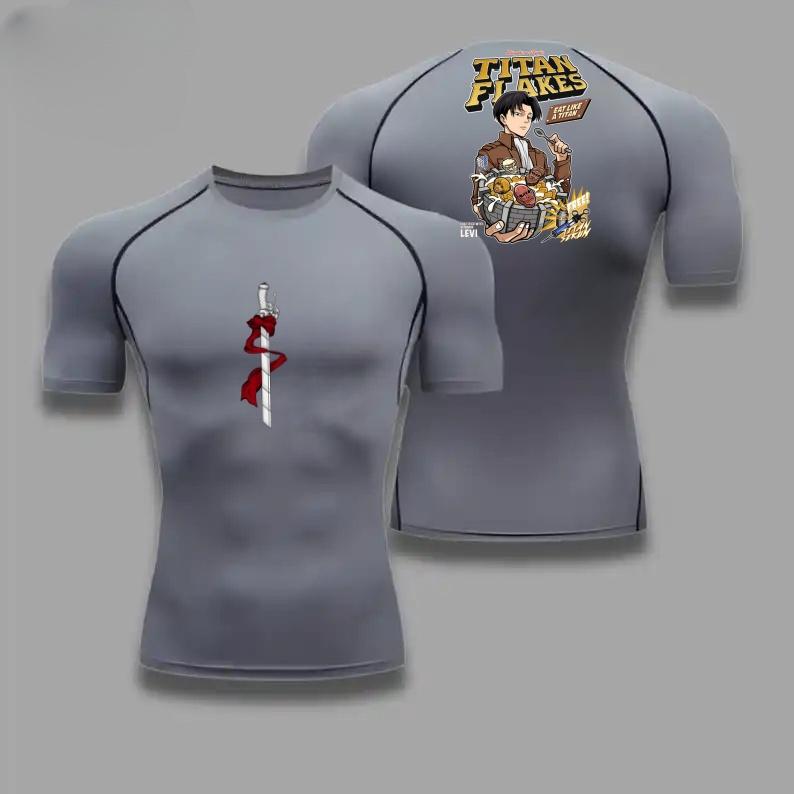 Men Compression T-Shirt Fitness Running Sports Quick-Dry Wings Freedom Breathable Short Sleeves Stretchy Fabric Summer Workouts