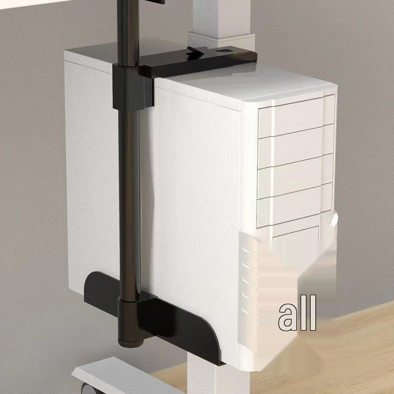 Adjustable Under-Desk Hanging PC Case Bracket - Iron Support Tray for Desktop Computers