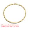 EFFIE QUEEN 100% 925 Sterling Silver 2.5mm Flat Beads Chain Bracelet Simple Daily Jewelry for Women Men Wedding Party Gift SB124