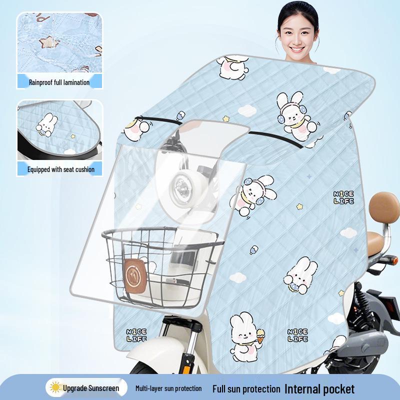 2026 Summer Sunshade Electric Scooter Windproof Blanket with Tempered Film and Battery Cover