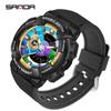 SANDA New Couple 9004/3137 Fantasy Colorful Men's and Women's Watch Fashion Trend Dual Display Outdoor Night Light Watch