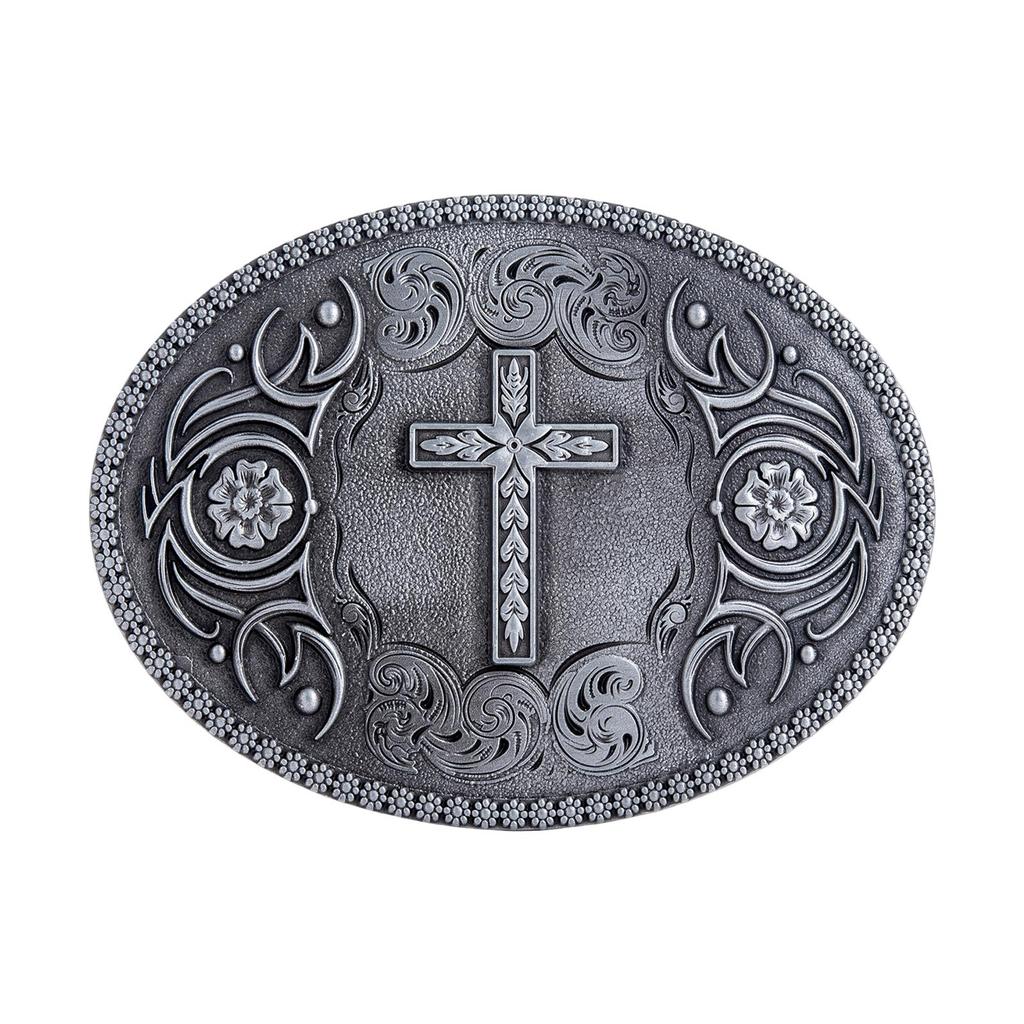Western Belt Buckle Vintage Style Fashion Alloy Engraved Floral for Men Women