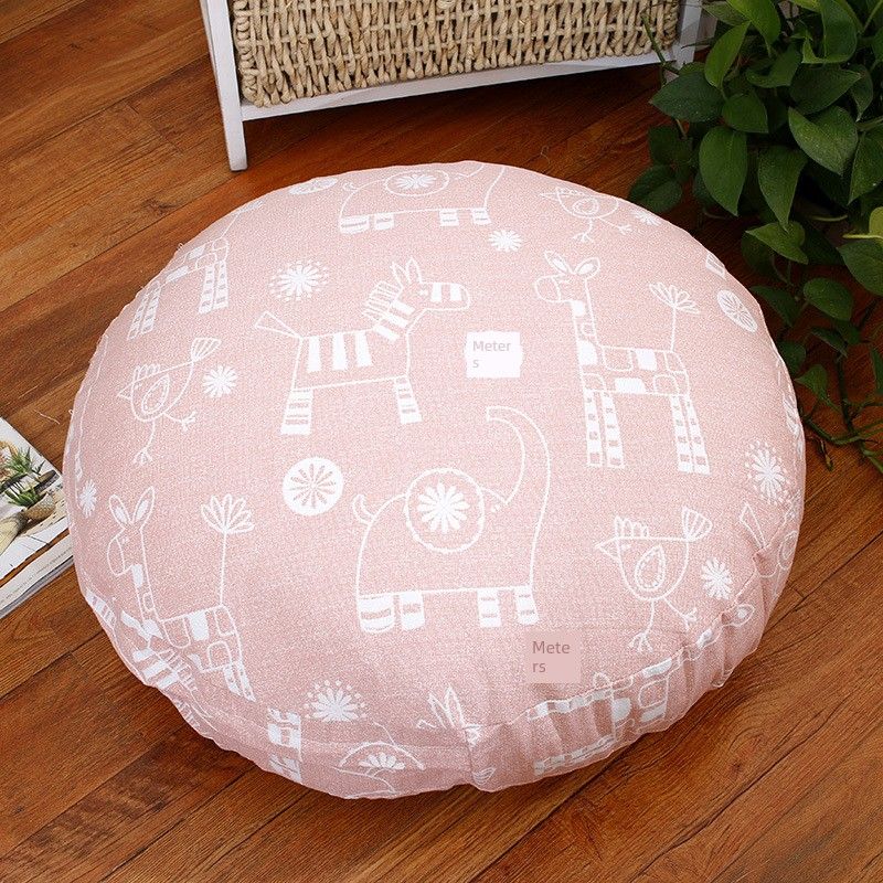 

Толстая ткань Съемная Моющаяся Подушка Футон Подушка для плетеного кресла Подушка для татами Подушка для окна Коврик для йоги Офисная круглая подушка Zebra elephant powder Diameter 45cm (removable)