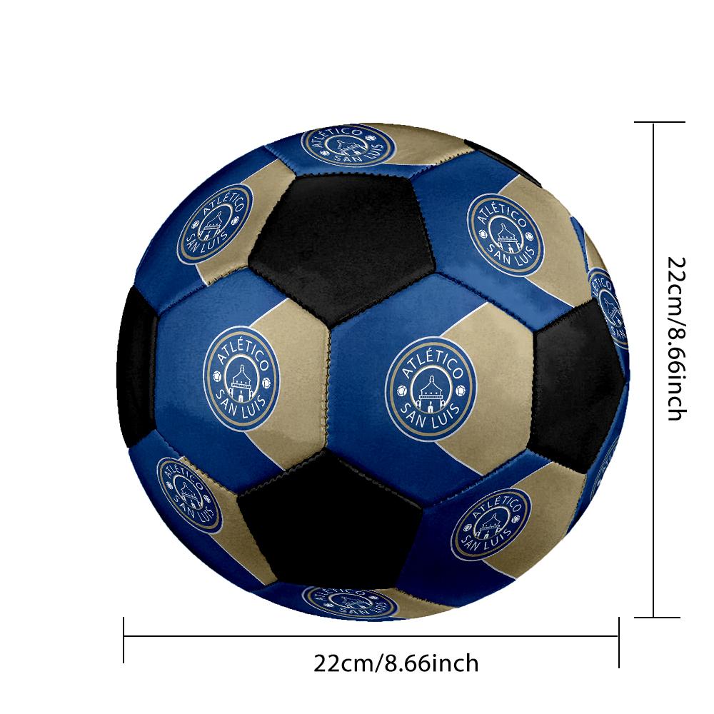 SIZE 5 Atlético San Luis Soccer Ball Colorful All Ages Machine Stitched PVC Competition Ready Durable High-Bounce