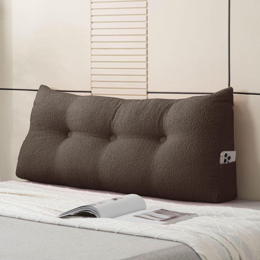 Almofada Lombar Grande Triangular: Almofada Macia Acolchoada para Cabeceira para Uso com Celular e Conforto de Estudantes em Camas Tatami.
