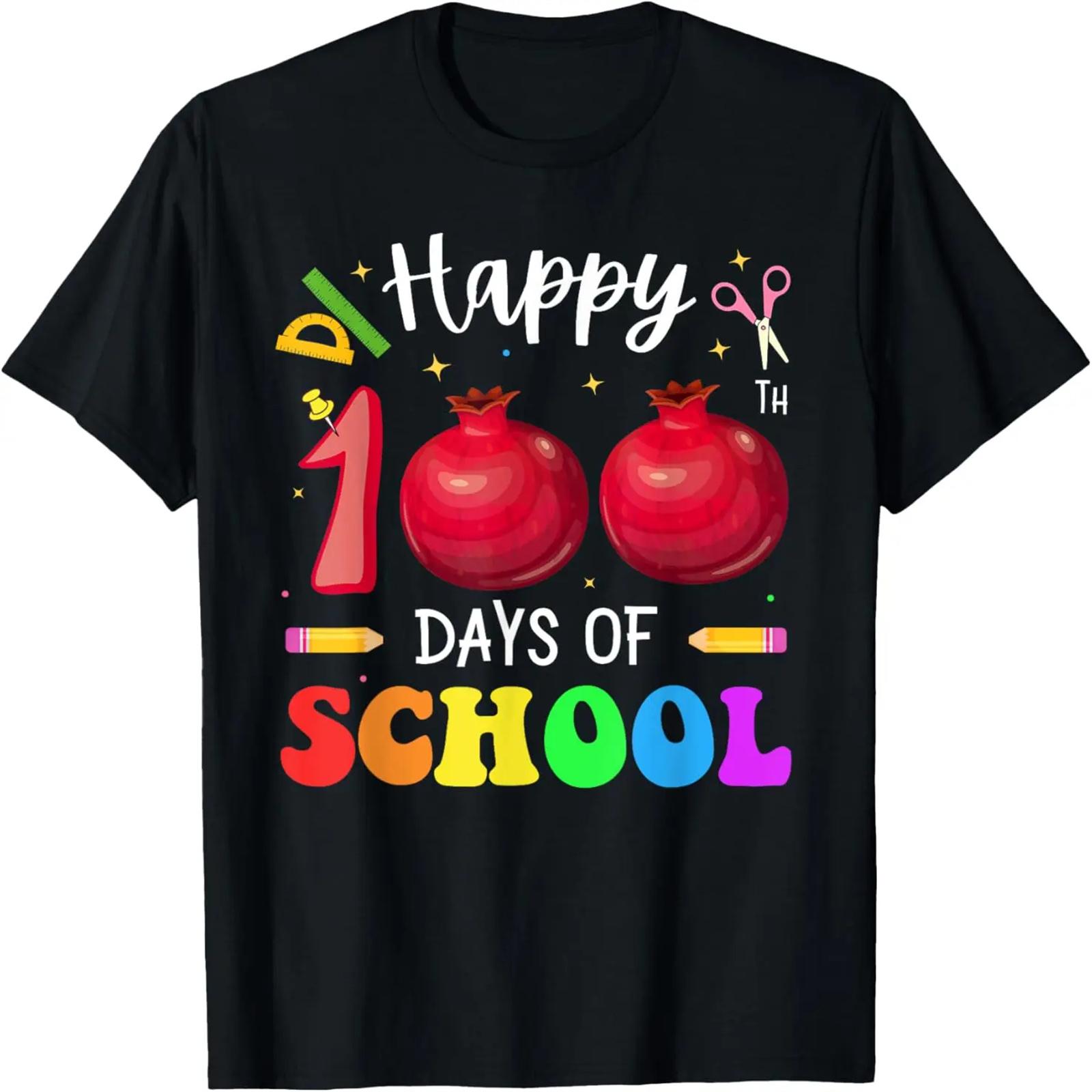Happy 100 Days Of School Pomegranate Fruit Lovers Teacher T-Shirt XXXXXL разноцветный