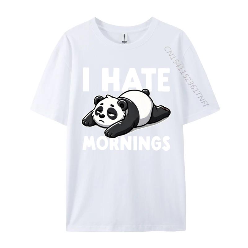 I Hate Mornings Bear Not A Morning Bear Funny Panda Tops Shirts Printed T Shirt Rife Printing Cotton Unisex Tshirts Printing