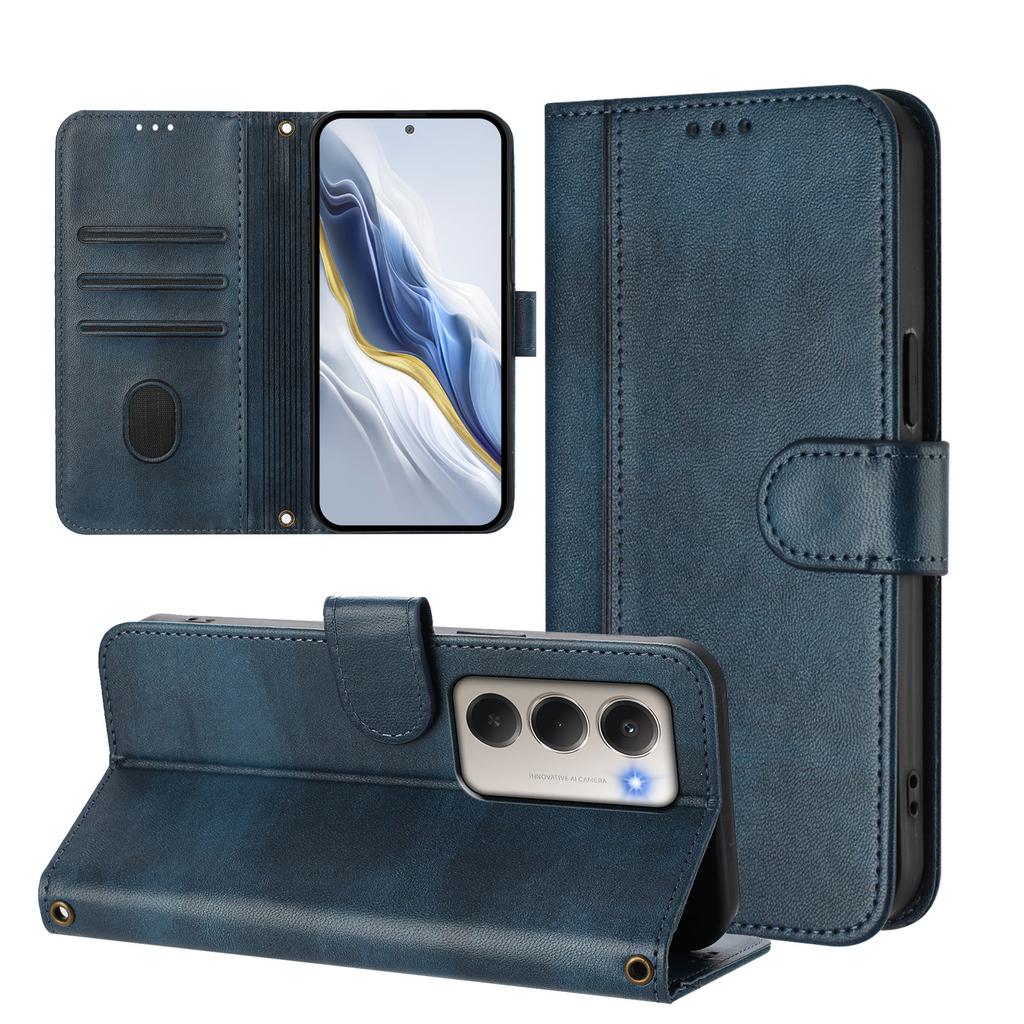 For Xiaomi Redmi 15 4G (EU) (171mm) Cases Wallet Stand Retro Texture Leather Phone Cover with Lanyard