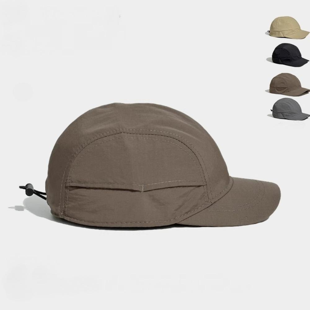 Classic Black 5 Panel Net Cap for Men Women, Breathable Plain Style, Ideal for Running Travel Camping Outdoor Casual Fashion Hat